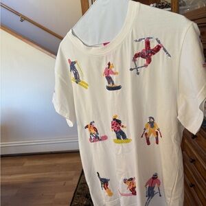 QUEEN OF SPARKLES White Winter Sports Tee